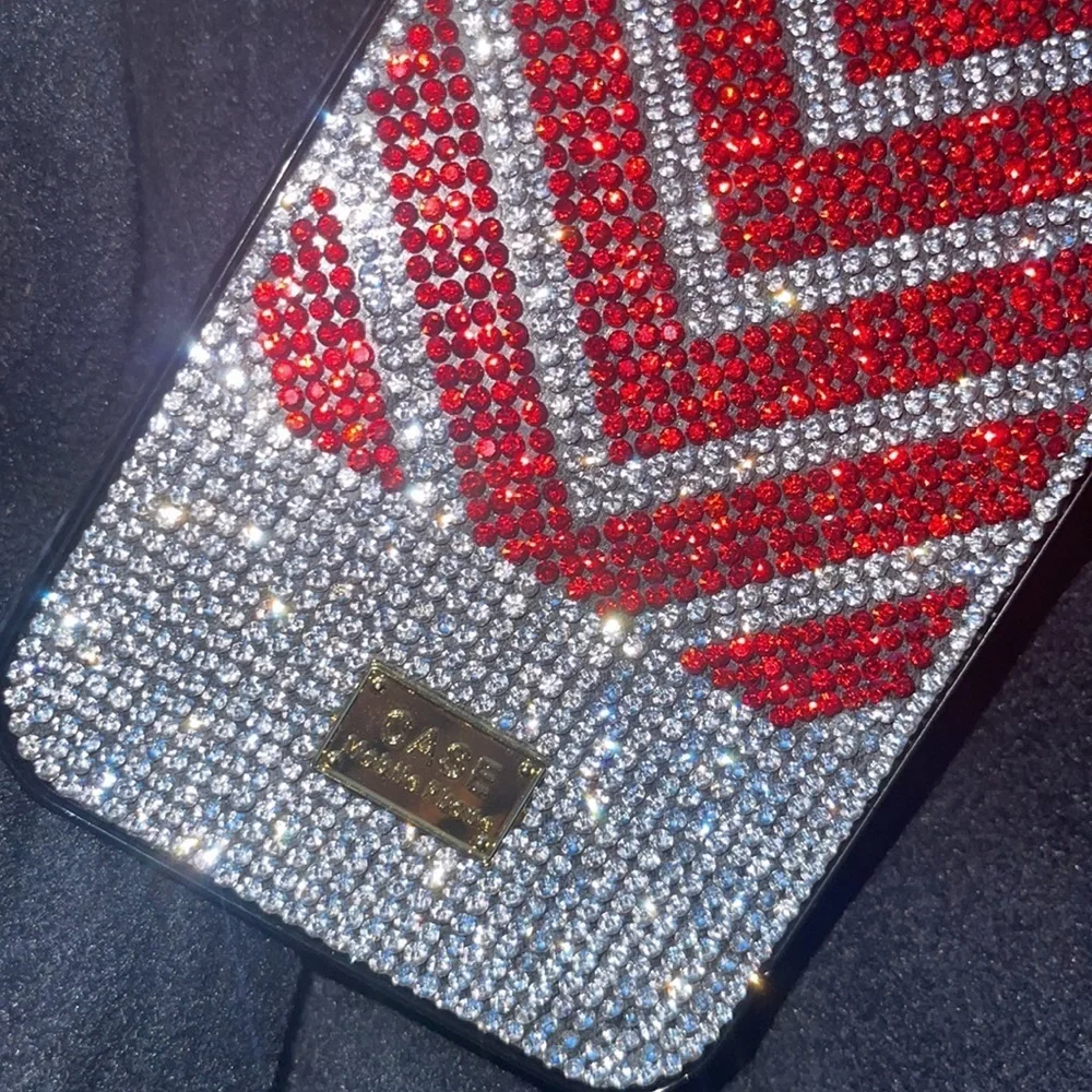 New red and silver sparkle iPhone 12 Promax case